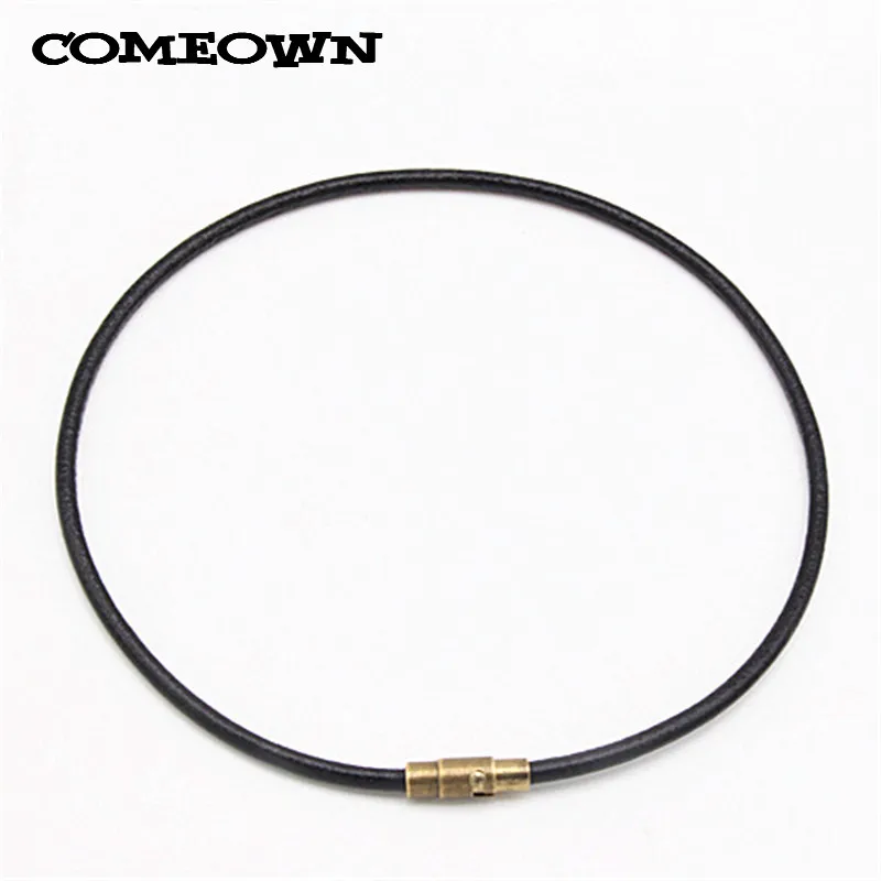 COMEOWN 10 шт. 3 мм 12-30 дюймов черный кожаный шнур античная бронза магнитные застежки
