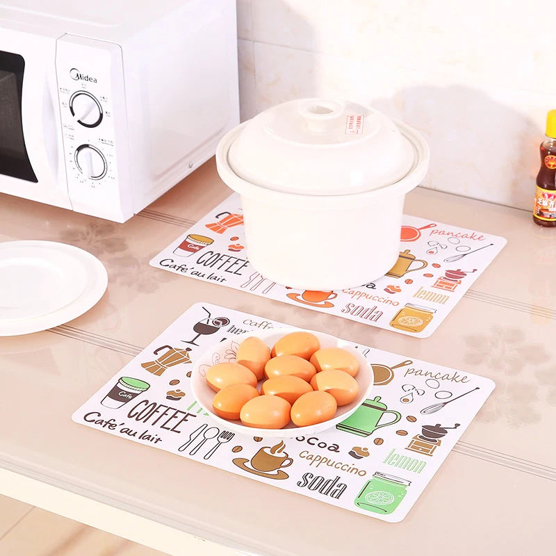 1Pc Kitchen Tool Printed Dining Table Mat Pads PVC Heat-insulated Tableware Pad Non-Slip Placemat Waterproof Mat Bowl Pads
1Pc Kitchen Tool Printed Dining Table Mat Pads PVC Heat-insulated Tableware Pad Non-Slip Placemat Waterproof Mat Bowl Pads