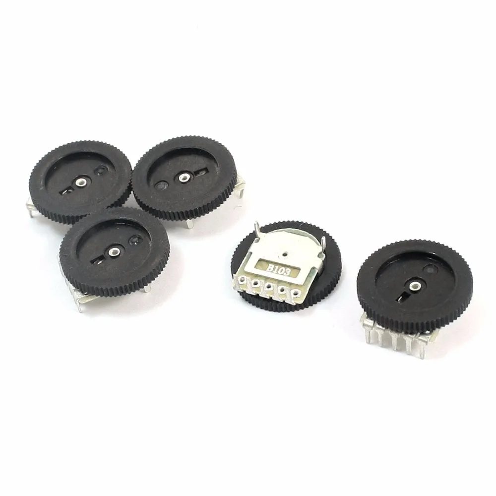 UXCELL New Hot 5Pcs/lot B103 16x2mm 10K Ohm 5Pin Double Dial Taper Volume Wheel Duplex Potentiometer Volume Switch
UXCELL New Hot 5Pcs/lot B103 16x2mm 10K Ohm 5Pin Double Dial Taper Volume Wheel Duplex Potentiometer Volume Switch