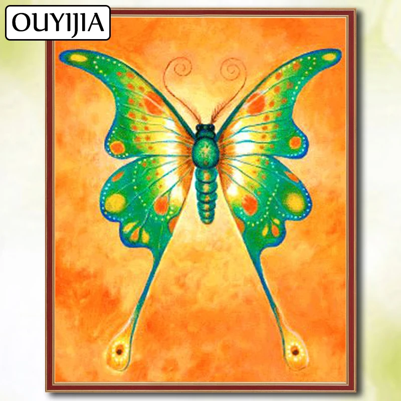 Фото OUYIJIA 5D DIY Butterfly Flowers Bird Animals Diamond Painting Full Square Embroidery Sale Mosaic Picture Of Rhinestones | Дом и сад