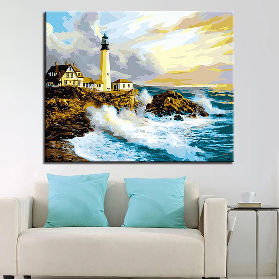 Wall Oil Framework Sea Artwork Pictures DIY Painting By Numbers Lighthouse Art Acrylic Handpainted Home Decor For Living Room
Wall Oil Framework Sea Artwork Pictures DIY Painting By Numbers Lighthouse Art Acrylic Handpainted Home Decor For Living Room