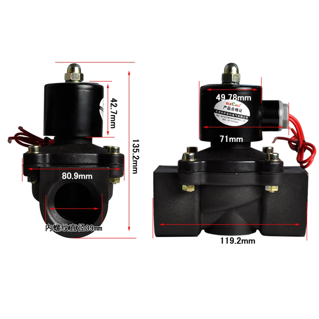 Electric Solenoid Valve For Water Air Oil Fuels Normally Closed 1-1/4'' 220V