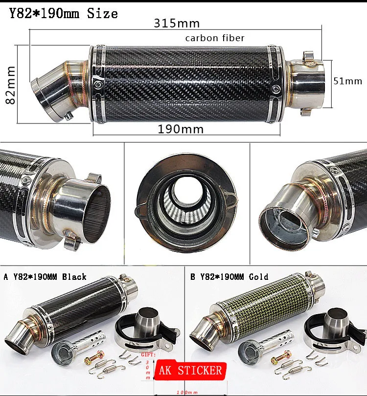 Universal 51mm Motorcycle Muffler Carbon Fibre Moto Exhaust pipe For Kawasaki ZX6R ZX10R ZZR400 Z750 Z800 ER6N ER6R Z1000 Z800
Universal 51mm Motorcycle Muffler Carbon Fibre Moto Exhaust pipe For Kawasaki ZX6R ZX10R ZZR400 Z750 Z800 ER6N ER6R Z1000 Z800
