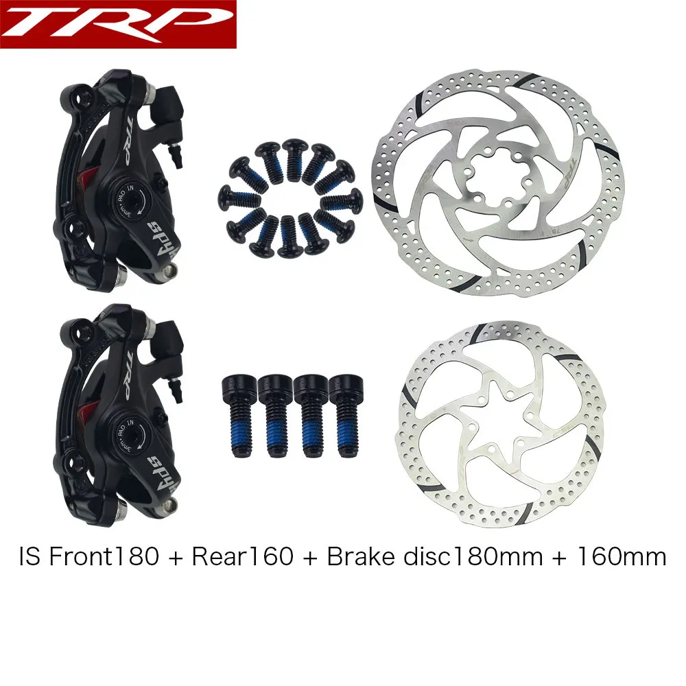 TRP Spyke Alloy Mechanical Disc Brake Caliper SPYKE calipers Front / Rear / Pair w/ or w/o 160mm Rotor with Adapter Screws 
TRP Spyke Alloy Mechanical Disc Brake Caliper SPYKE calipers Front / Rear / Pair w/ or w/o 160mm Rotor with Adapter Screws