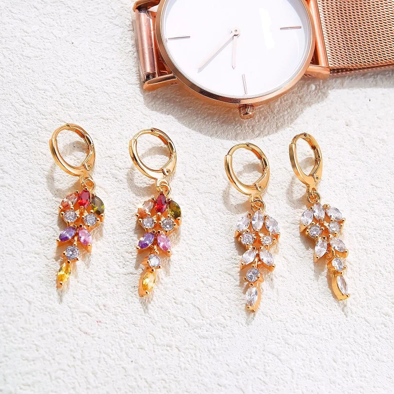 Fashion Jewelry White Multicolor Cubic Zircon Earrings for Women Lover Gifts Female Gold Color Drop Earrings Wholesale
Fashion Jewelry White Multicolor Cubic Zircon Earrings for Women Lover Gifts Female Gold Color Drop Earrings Wholesale