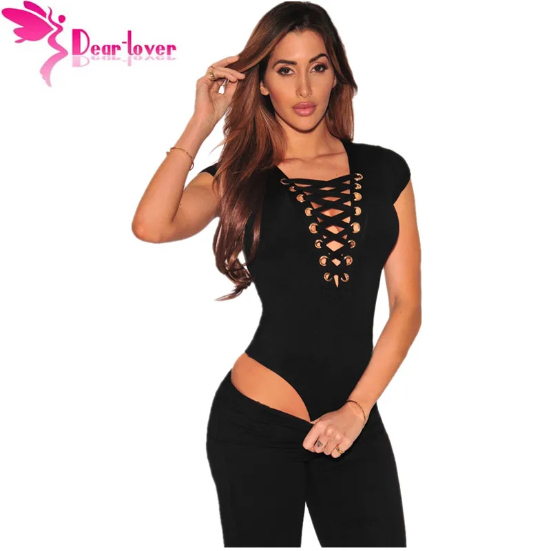 Dear Lover Cheap 1 Piece Women's Top 4 Colors Black Lace Up Cap Sleeves Bodysuit Casual Playsuits Rompers Tanks Vests LC32048
Dear Lover Cheap 1 Piece Women's Top 4 Colors Black Lace Up Cap Sleeves Bodysuit Casual Playsuits Rompers Tanks Vests LC32048
