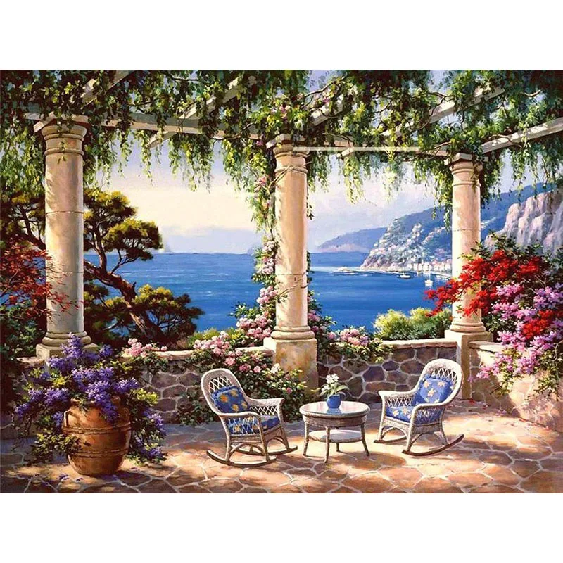 Chairs Landscape DIY Digital Painting By Numbers Modern Wall Art Canvas Painting Unique Gift Home Decor 40x50cm
Chairs Landscape DIY Digital Painting By Numbers Modern Wall Art Canvas Painting Unique Gift Home Decor 40x50cm