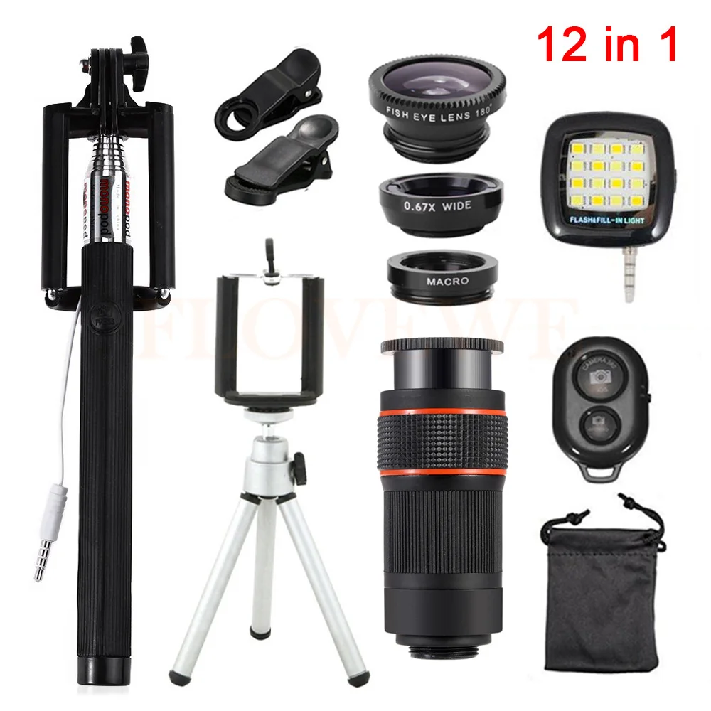 2017 8x Telephoto Lentes Telescope Fisheye Wide Angle Macro Lens Microscope Tripod Clip Selfie Flash Light For iPhone 6 6s 7 8
2017 8x Telephoto Lentes Telescope Fisheye Wide Angle Macro Lens Microscope Tripod Clip Selfie Flash Light For iPhone 6 6s 7 8