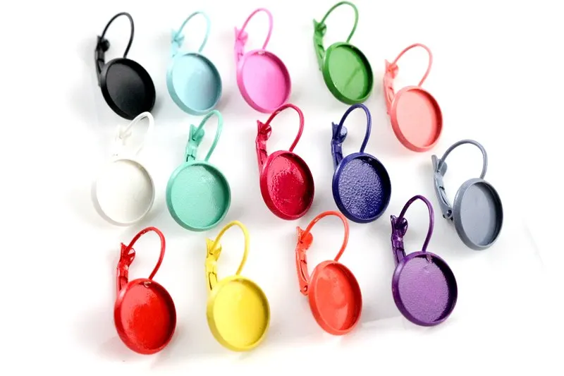 (New) 12mm 10pcs/Lot 14 Colors Plated French Lever Back Earrings Blank/Base,Fit 12mm Glass Cabochons,Buttons;Earring Bezels
(New) 12mm 10pcs/Lot 14 Colors Plated French Lever Back Earrings Blank/Base,Fit 12mm Glass Cabochons,Buttons;Earring Bezels