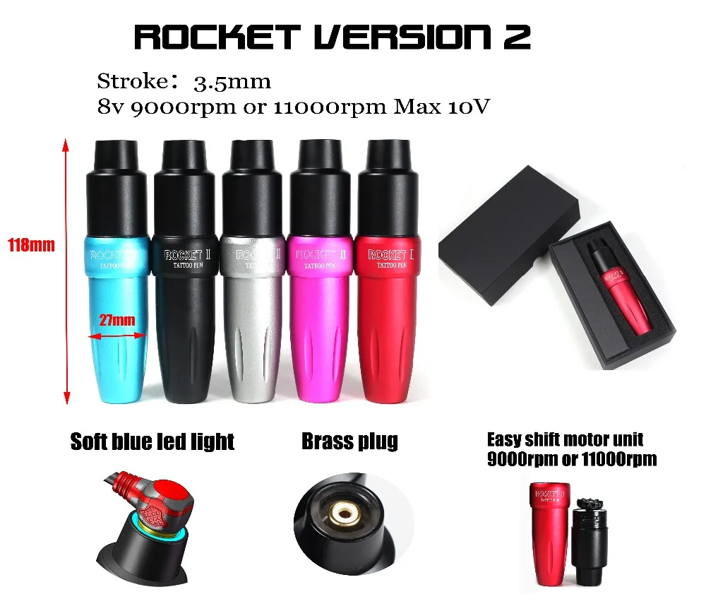 FKS Rocket II Tattoo Machine RCA Cord Permanent Makeup Eyebrow Cartridge Tatoo Pen Strong Quiet Motor Rotary Machine Tattoos
FKS Rocket II Tattoo Machine RCA Cord Permanent Makeup Eyebrow Cartridge Tatoo Pen Strong Quiet Motor Rotary Machine Tattoos