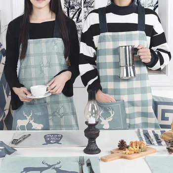Nordic style Cotton printing aprons Blue plant pattern Thickening apron for Baker Bar BBQ Work Wear 02
Nordic style Cotton printing aprons Blue plant pattern Thickening apron for Baker Bar BBQ Work Wear 02