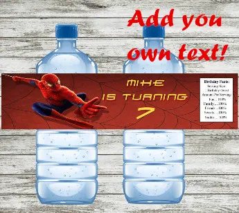 Customized Personalized Spiderman Bottle Water Labels Stick Baby Shower Supermen Birthday Party Decorations Kids Supplies
Customized Personalized Spiderman Bottle Water Labels Stick Baby Shower Supermen Birthday Party Decorations Kids Supplies