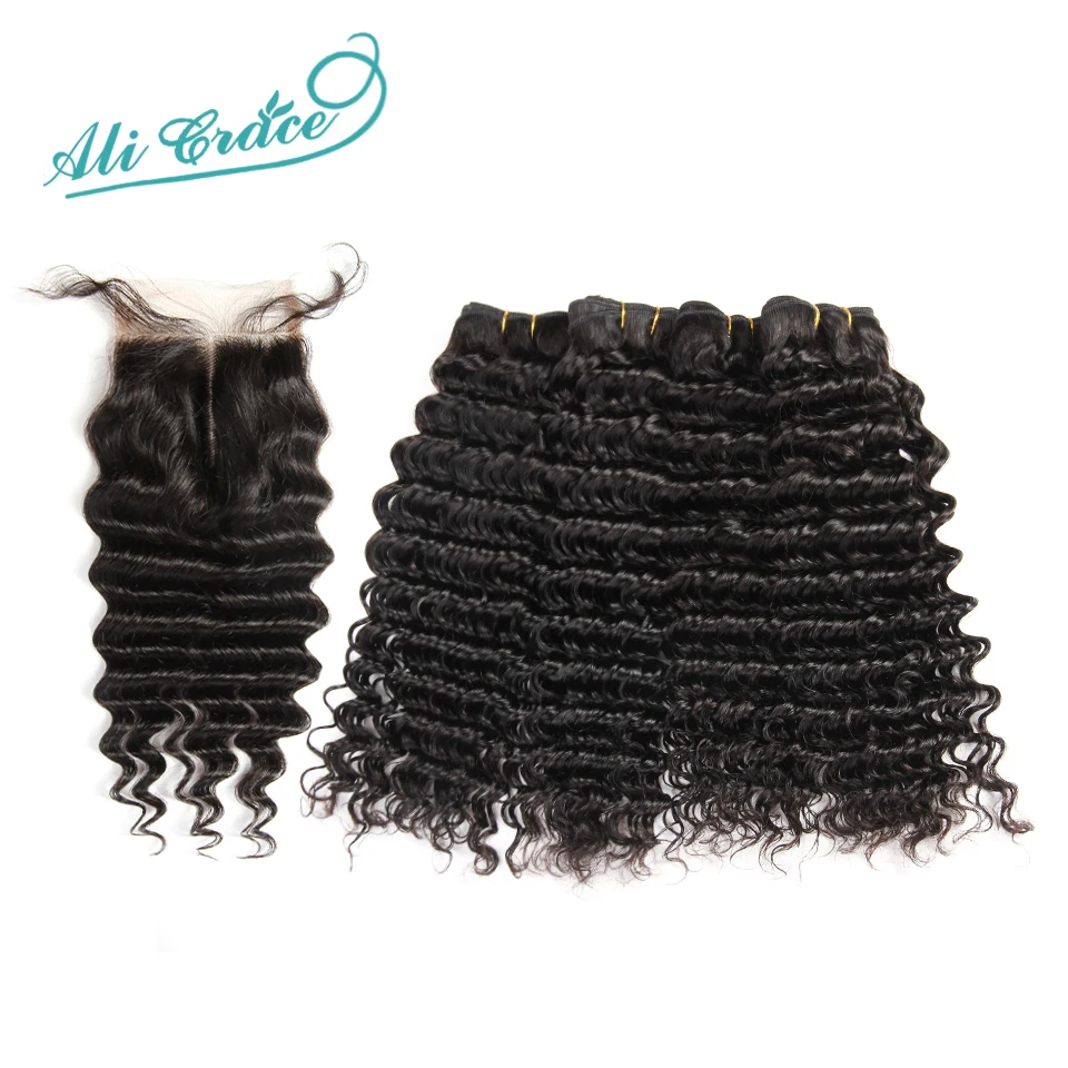 Ali Grace Hair 4 Bundles Brazilian Deep Wave Hair With Closure 100% Remy Human Hair With 4*4 Free Middle Part Lace Closure
Ali Grace Hair 4 Bundles Brazilian Deep Wave Hair With Closure 100% Remy Human Hair With 4*4 Free Middle Part Lace Closure