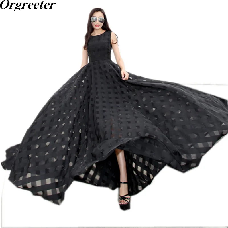 Runway 2017 Women Summer Dresses Elegant Ladies Vintage Organza Sleeveless Long Beach Maxi Dress Sundress Vestidos Femininos
Runway 2017 Women Summer Dresses Elegant Ladies Vintage Organza Sleeveless Long Beach Maxi Dress Sundress Vestidos Femininos