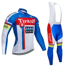 2017 tinkoff saxo manches longues pro vélo bavoir pantalon ensemble Ropa Ciclismo homme cycle usure vélo uniformes Maillot De Sport(China)
