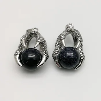 Natural Stone Beads charm 16mm blue sand Round ball Dragon Claw Wrap Pendants for Necklace Reiki Ball Gothic Jewelry 12pcs
Natural Stone Beads charm 16mm blue sand Round ball Dragon Claw Wrap Pendants for Necklace Reiki Ball Gothic Jewelry 12pcs
