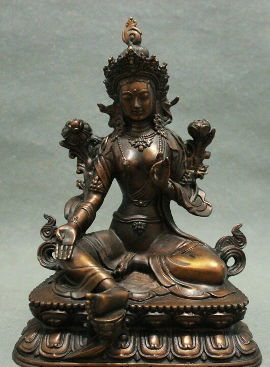 bi003108 8" Tibet Buddhism Bronze Collect Lotus Green Tara Buddha Kwan-yin Goddess Statue
bi003108 8" Tibet Buddhism Bronze Collect Lotus Green Tara Buddha Kwan-yin Goddess Statue