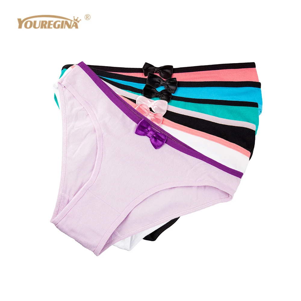 YOUREGINA Women Cotton Briefs Underwear Low-waist Solid Color Cute Bow Panties Breathable Ladies Underpants Female 6 pcs/lot 
YOUREGINA Women Cotton Briefs Underwear Low-waist Solid Color Cute Bow Panties Breathable Ladies Underpants Female 6 pcs/lot