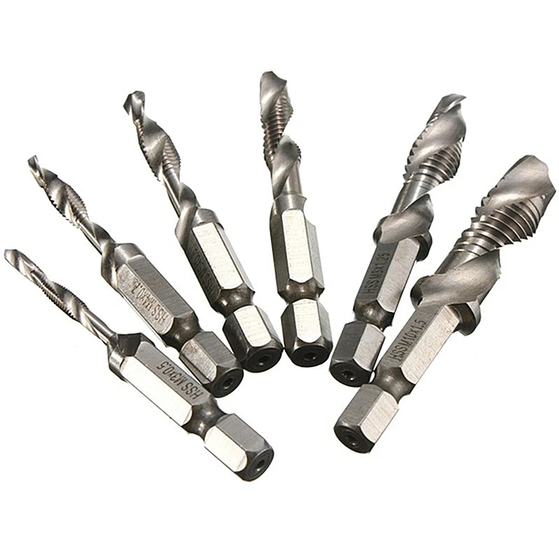 6pcs M3-M10 Hss Drill Tap Countersink Deburr Set Metric Combination Drill Tap Bit
6pcs M3-M10 Hss Drill Tap Countersink Deburr Set Metric Combination Drill Tap Bit