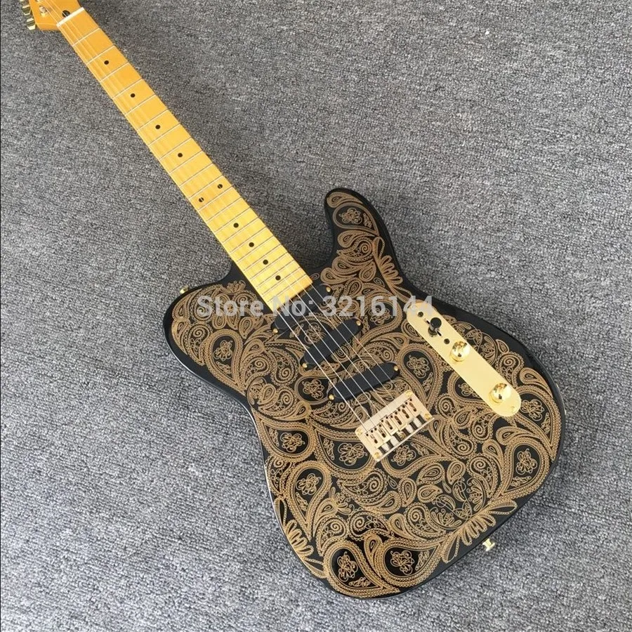 New TL golden flower electric guitar, golden accessories, real photos of the factory wholesale, provide EMS shipping
New TL golden flower electric guitar, golden accessories, real photos of the factory wholesale, provide EMS shipping