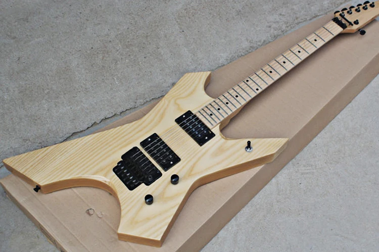Natural Wood Color Unusual Shape Electric Guitar with ASH Body,Maple Fretboard,Black Hardwares,offering customized services
Natural Wood Color Unusual Shape Electric Guitar with ASH Body,Maple Fretboard,Black Hardwares,offering customized services