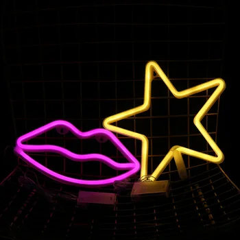 Five-pointed Star Lips Neon Light Sign Children Room Decoration Lighted Party Supplies Wall Decoration Sign Lamp Home Decor
Five-pointed Star Lips Neon Light Sign Children Room Decoration Lighted Party Supplies Wall Decoration Sign Lamp Home Decor