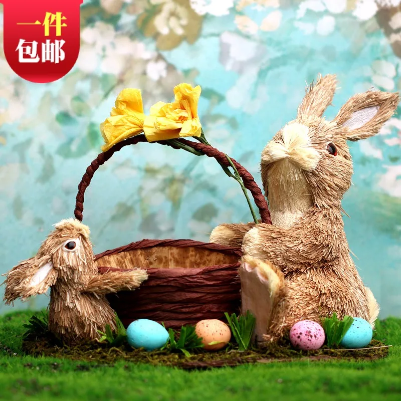 Handmade Parent-child Rabbit Basket Crafts Straw Forest Wedding Dessert Table Storage Decoration Exquisite Gift
Handmade Parent-child Rabbit Basket Crafts Straw Forest Wedding Dessert Table Storage Decoration Exquisite Gift