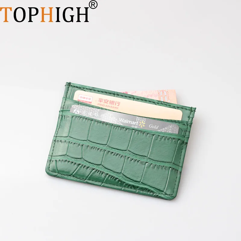 TOPHIGH Genuine Leather Card Holder Men Women Cow Leather With Crocodile Pattern Wallet Free Customer Name ID Credit Card Wallet
TOPHIGH Genuine Leather Card Holder Men Women Cow Leather With Crocodile Pattern Wallet Free Customer Name ID Credit Card Wallet