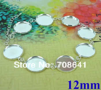 New Silver tone Blank Bracelet w/ 12mm Round Bezel Pads Glass Cabochon Bangle Bracelets Settings Findings for DIY Jewelry Making
New Silver tone Blank Bracelet w/ 12mm Round Bezel Pads Glass Cabochon Bangle Bracelets Settings Findings for DIY Jewelry Making
