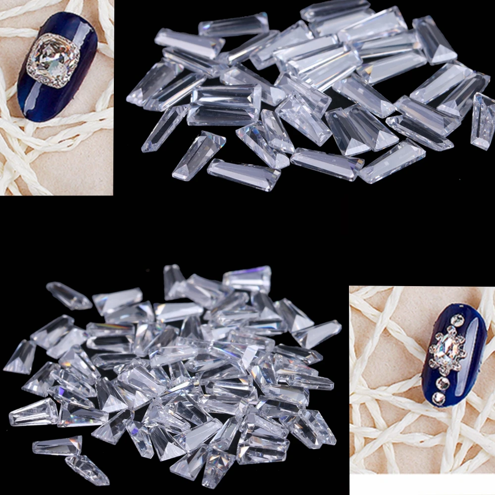 

Mini Nail Art Rhinestones Trapezoid Micro Crystal Stones Crystal Zircon Fashion Shiny Glue On DIY Decorations