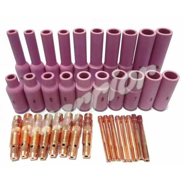 Warrior 36PK TIG Consumables 10N31 10N32 10N28 Collets Bodies Collet Extra Long Alumina Cup Nozzles Kit For WP-17 WP-18 WP-26
Warrior 36PK TIG Consumables 10N31 10N32 10N28 Collets Bodies Collet Extra Long Alumina Cup Nozzles Kit For WP-17 WP-18 WP-26