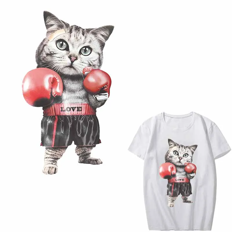Cute Cat Patch Heat Transfer Vinyl Printing Cat Boxing T-shirt Girl Iron on Patches for Clothing Stickers DIY Thermal Press
Cute Cat Patch Heat Transfer Vinyl Printing Cat Boxing T-shirt Girl Iron on Patches for Clothing Stickers DIY Thermal Press