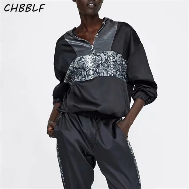 CHBBLF women animal print patchwork hooded loose sweatshirts snake print long sleeve pullovers oversized tops POP1592
CHBBLF women animal print patchwork hooded loose sweatshirts snake print long sleeve pullovers oversized tops POP1592