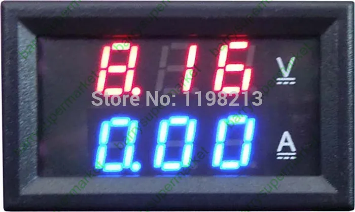 

Voltage Voltmeter Ammeter 2in1 DC Volt Amp Dual Display Panel Meter Red Blue Digital with Current Ampere Shunt DC100V 100A