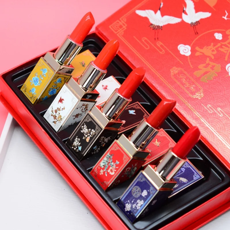 5 pcs matte lipstick set long lasting chinese style velvet sexy red lip sticklips pigmented makeup lip balm kit rouge a levre
5 pcs matte lipstick set long lasting chinese style velvet sexy red lip sticklips pigmented makeup lip balm kit rouge a levre