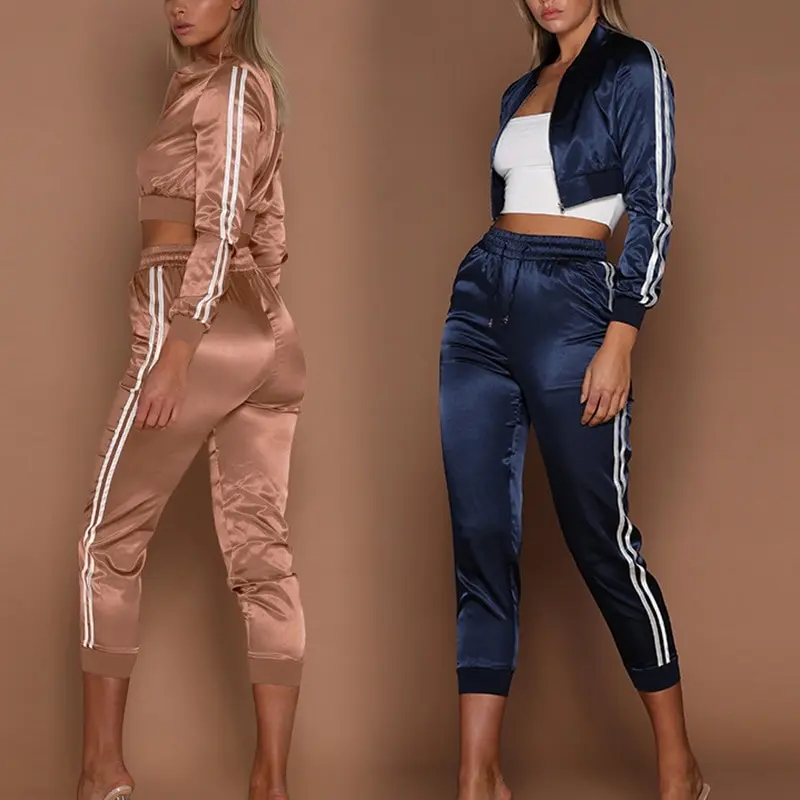 New Sexy Women Tracksuit White Striped Running Set Sportswear Long Sleeve Zipper Crop Top High Waist Pants Fitness Jogging Set
New Sexy Women Tracksuit White Striped Running Set Sportswear Long Sleeve Zipper Crop Top High Waist Pants Fitness Jogging Set