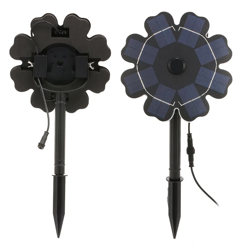 Petal Fountain Solar Pump Round Floating Fountain Bird Bath Garden Decoration Petal Fountain #4L16 (5)