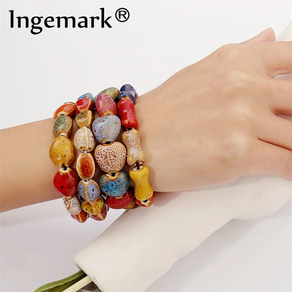 Ingemark Multicolor Beads Ceramics Bracelets Classic Women Yoga Sweet Lovely Elastic Rope Bracelets Bangles Lover's Jewelry 2019
Ingemark Multicolor Beads Ceramics Bracelets Classic Women Yoga Sweet Lovely Elastic Rope Bracelets Bangles Lover's Jewelry 2019