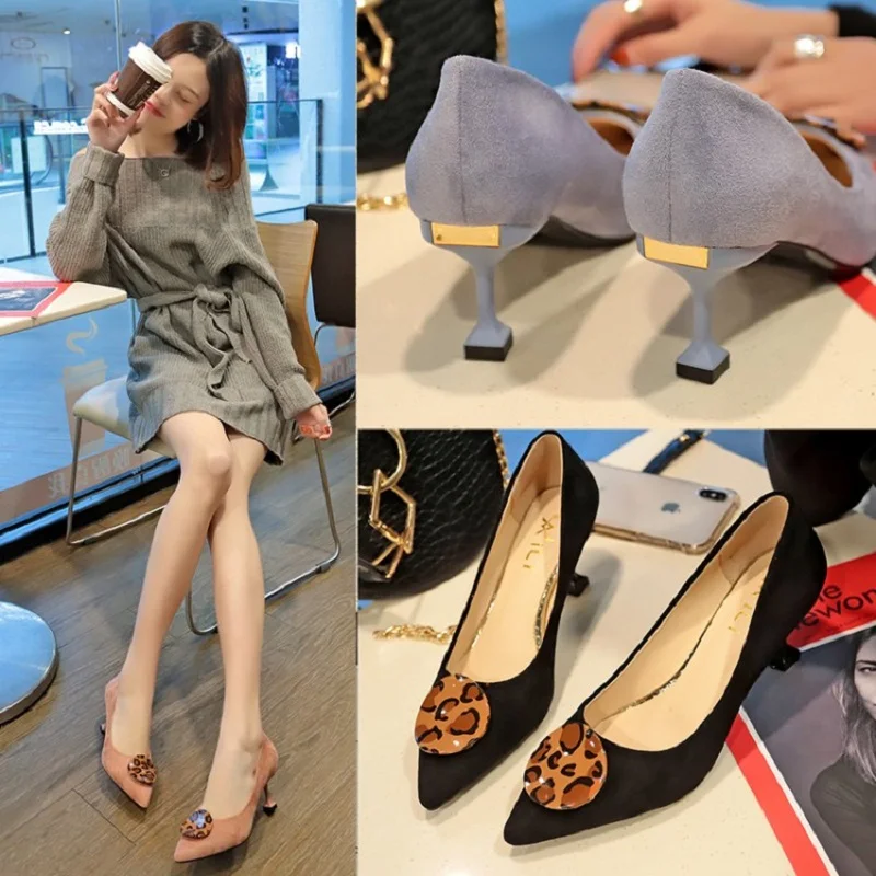 2019 Spring office ladies elegant High heels Shoes Suede Exquisite fancy Leopard sharped head pumps women dress shoes tacones
2019 Spring office ladies elegant High heels Shoes Suede Exquisite fancy Leopard sharped head pumps women dress shoes tacones