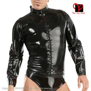 Sexy Black Latex jacket Long sleeves Rubber coat shirt Fetish Bondage Gummi Uniform blouse Catsuit blazer Top clothes clothing
Sexy Black Latex jacket Long sleeves Rubber coat shirt Fetish Bondage Gummi Uniform blouse Catsuit blazer Top clothes clothing