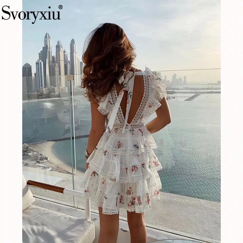 Svoryxiu Lace up Backless Mini Women Dress Elegant Flower Print Cascading Ruffle Beach Holiday Sexy Summer Dress Vestidos Festa
Svoryxiu Lace up Backless Mini Women Dress Elegant Flower Print Cascading Ruffle Beach Holiday Sexy Summer Dress Vestidos Festa