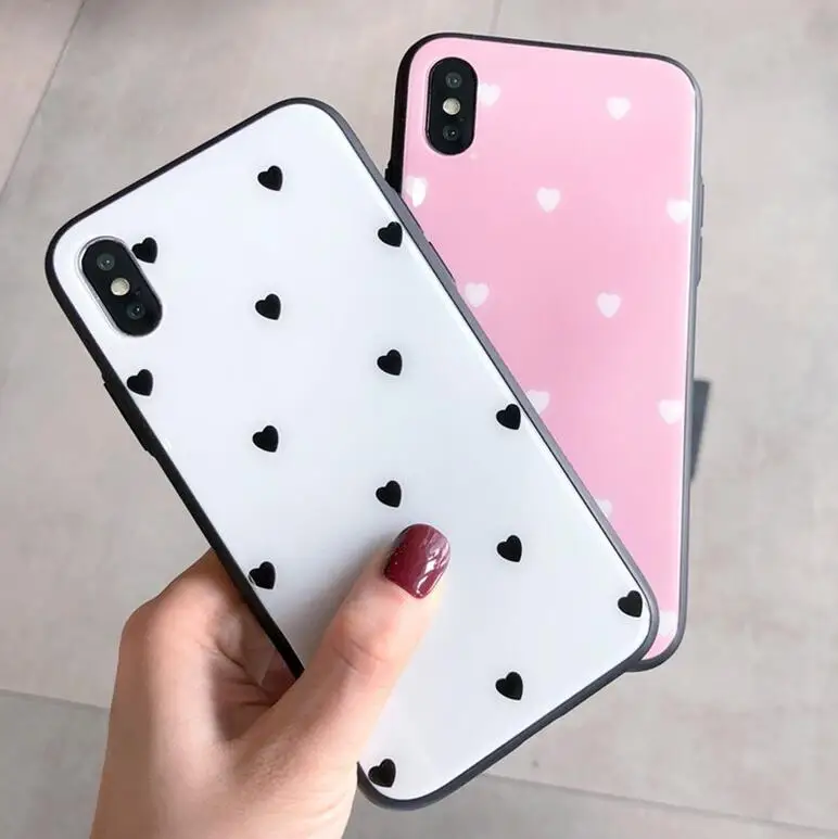 luxury tpu+Tempered glass simple and small love Phone Case for iphone X 7 6 6S 8 plus cases
luxury tpu+Tempered glass simple and small love Phone Case for iphone X 7 6 6S 8 plus cases