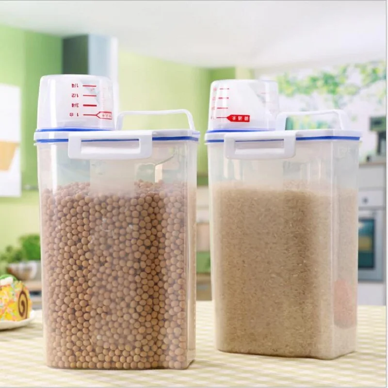 Kitchen Storage Organizer 2Kgs Grain Storage Container Rice Box Cereal Bean Container Sealed Box with Measuring Cup
Kitchen Storage Organizer 2Kgs Grain Storage Container Rice Box Cereal Bean Container Sealed Box with Measuring Cup