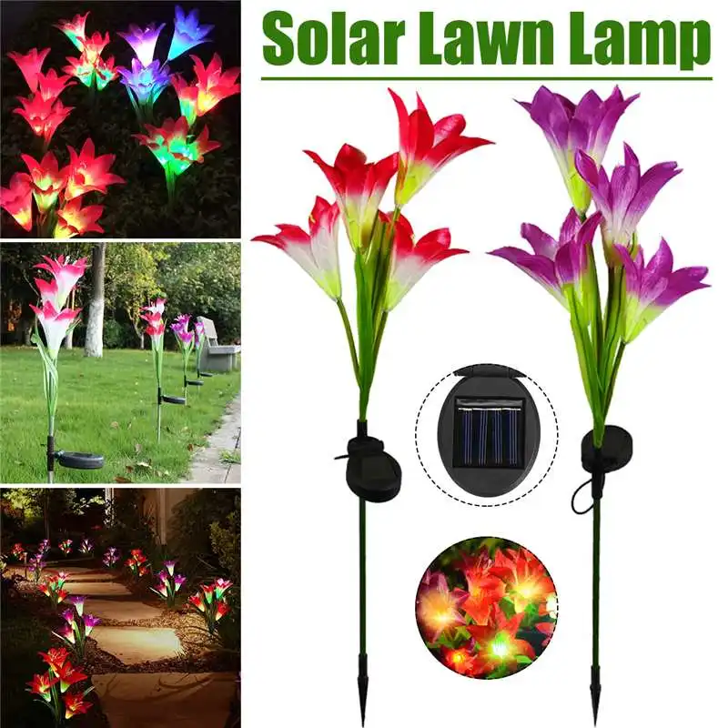 2pc solar lights 4 heads solar lantern LED decorative outdoor lawn lamp 4 flower lily garden lamp Home Garden Decoration
2pc solar lights 4 heads solar lantern LED decorative outdoor lawn lamp 4 flower lily garden lamp Home Garden Decoration