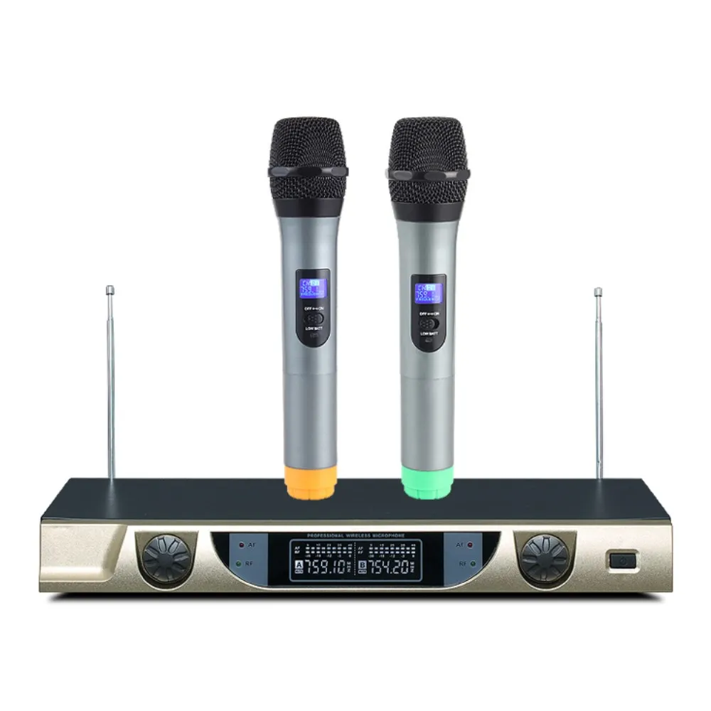 Potable Wireless Microphone 80m Effective Range 2 MIC and 1 Receiver Reduce Howling Function High Quality Karaoke Capsule Mic
Potable Wireless Microphone 80m Effective Range 2 MIC and 1 Receiver Reduce Howling Function High Quality Karaoke Capsule Mic