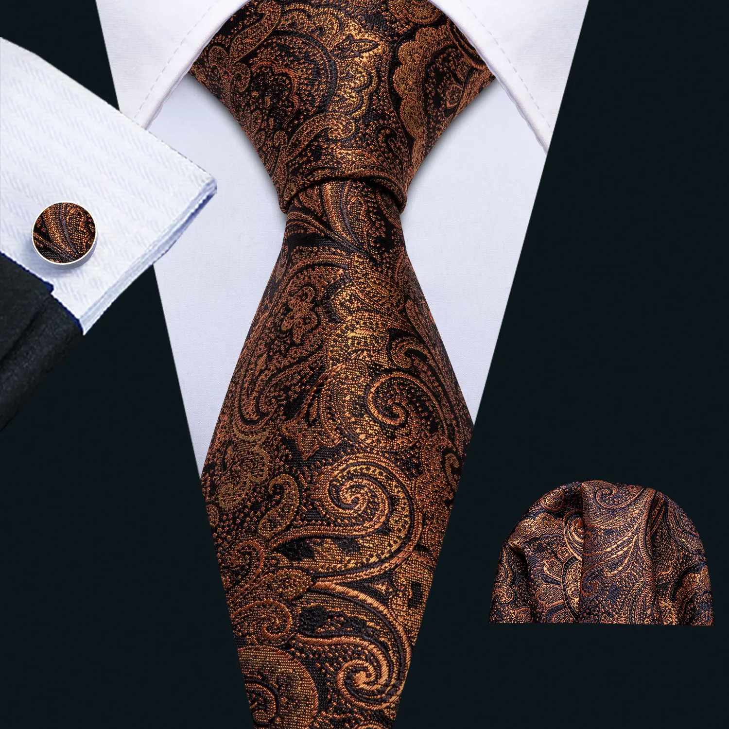 Barry.wang Men Silk Necktie Gold Paisley Tie Set Handkerchief Cufflinks Floral Yellow Neck Tie Woven Designer Suit FA-5157
Barry.wang Men Silk Necktie Gold Paisley Tie Set Handkerchief Cufflinks Floral Yellow Neck Tie Woven Designer Suit FA-5157