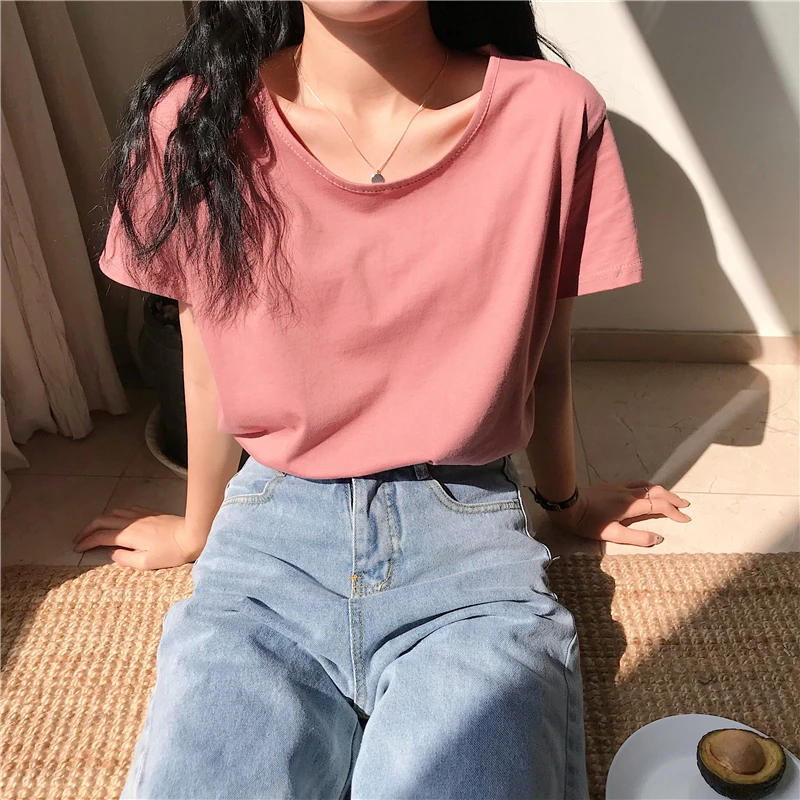 5 Colors Mihoshop Ulzzang Korean Korea Women Fashion Clothing Round Collar Pink Short Sleeve Basic Loose T shirt
5 Colors Mihoshop Ulzzang Korean Korea Women Fashion Clothing Round Collar Pink Short Sleeve Basic Loose T shirt