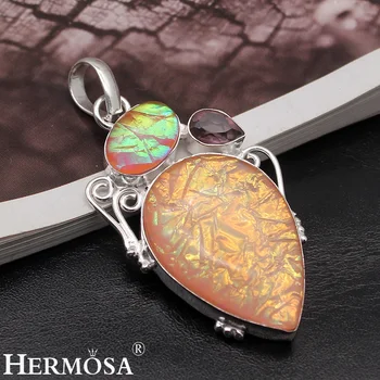 Unique Charms Dichroic Glass Amethyst925 Sterling Silver Pendant Necklace Jewelry 2 1/2 INCH TF182
Unique Charms Dichroic Glass Amethyst925 Sterling Silver Pendant Necklace Jewelry 2 1/2 INCH TF182