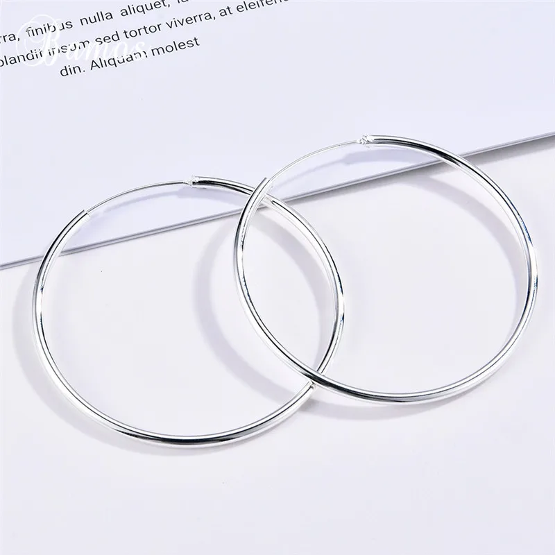 Bamos 925 Sterling Silver Filled Hoop Earrings For Women Simple Big Round Circle Earrings Fashion Party Accessories Best Gift
Bamos 925 Sterling Silver Filled Hoop Earrings For Women Simple Big Round Circle Earrings Fashion Party Accessories Best Gift