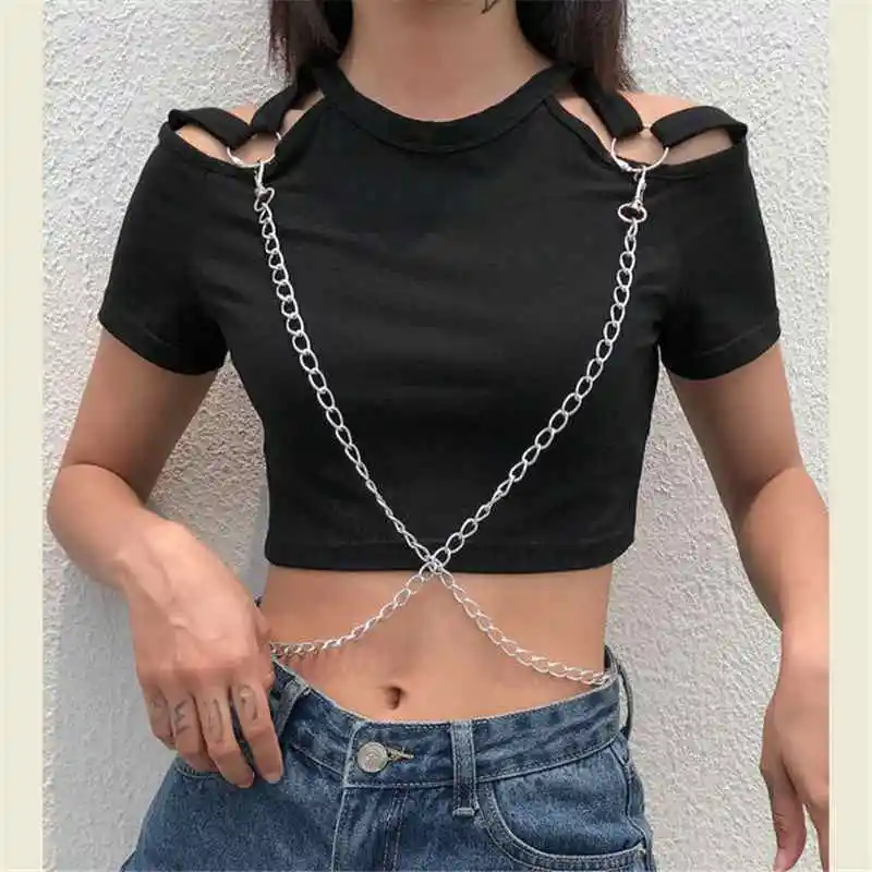 New Women Summer Beach Short Sleeve Chain T-Shirt Hollow Out Slim fit Crop Short Tops Tops Fashion Clothings Clothes T-shirt
New Women Summer Beach Short Sleeve Chain T-Shirt Hollow Out Slim fit Crop Short Tops Tops Fashion Clothings Clothes T-shirt